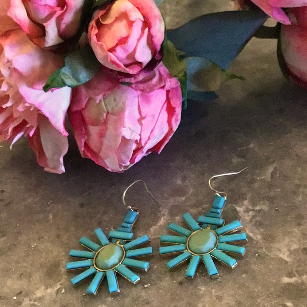 Turquoise enamel earrings